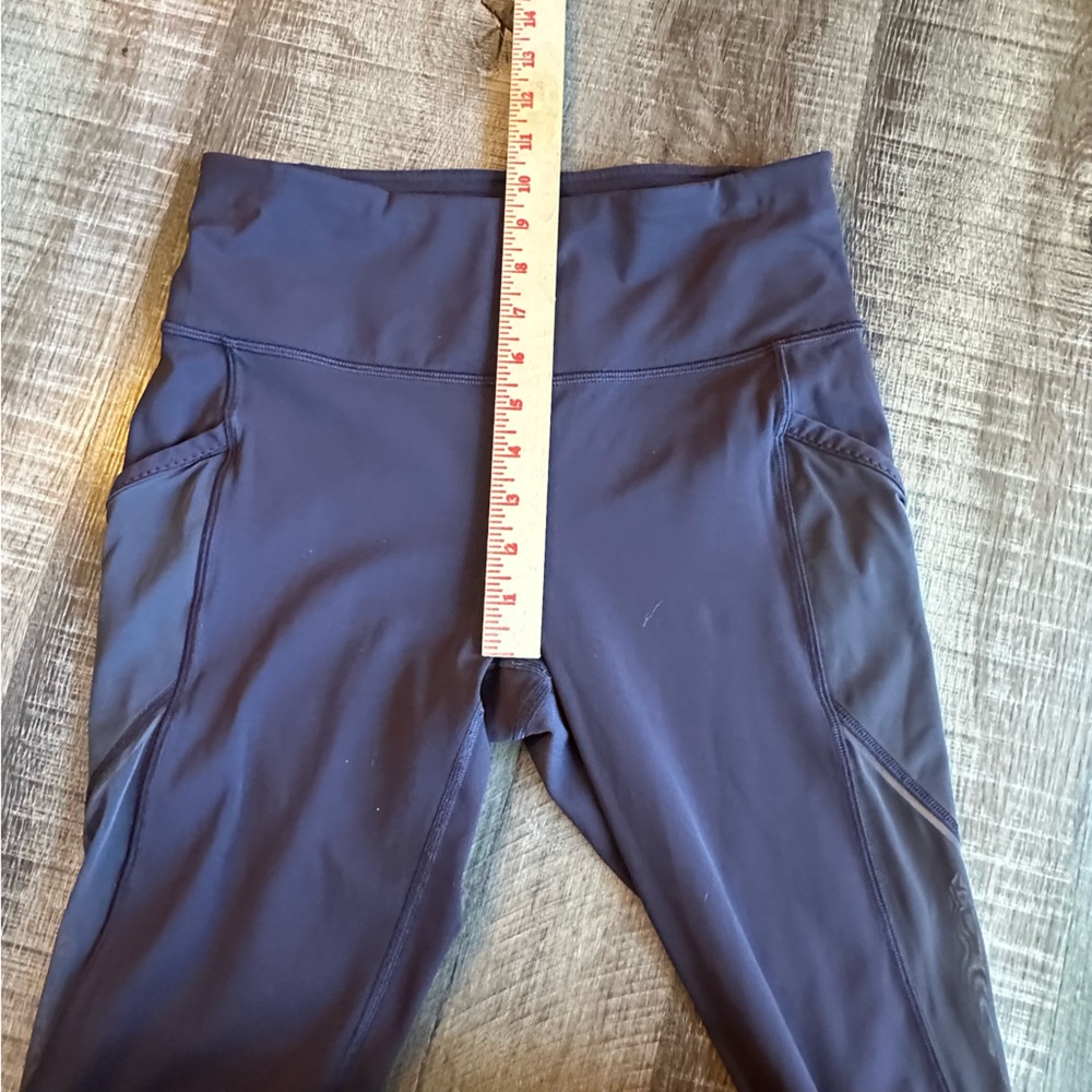 lululemon athletica Leggings Women’s 8 Dark‎ Purple Cropped with Sheer Panels - Picture 5 of 8